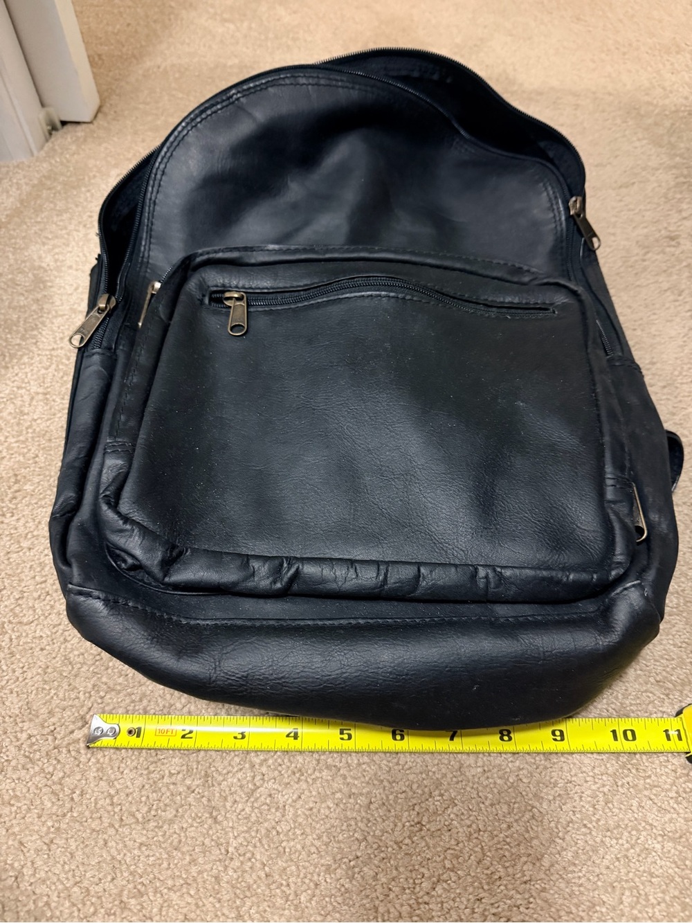 Black Leather Backpack - Classic Everyday Carry